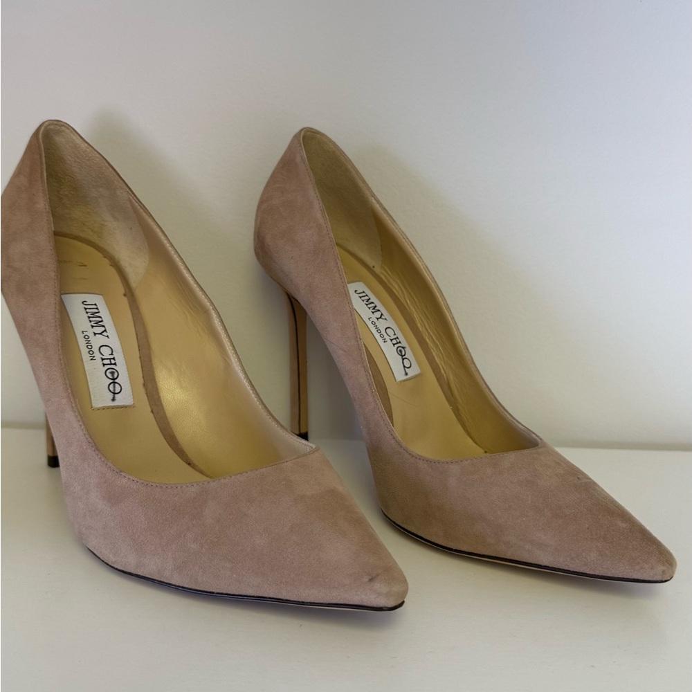 Jimmy Choo Beige Suede Heels